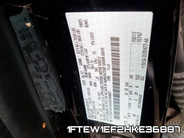 1FTEW1EF2HKE36887 фото 2