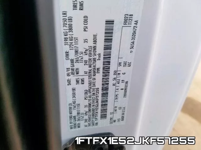 1FTFX1E52JKF57255 фото 2
