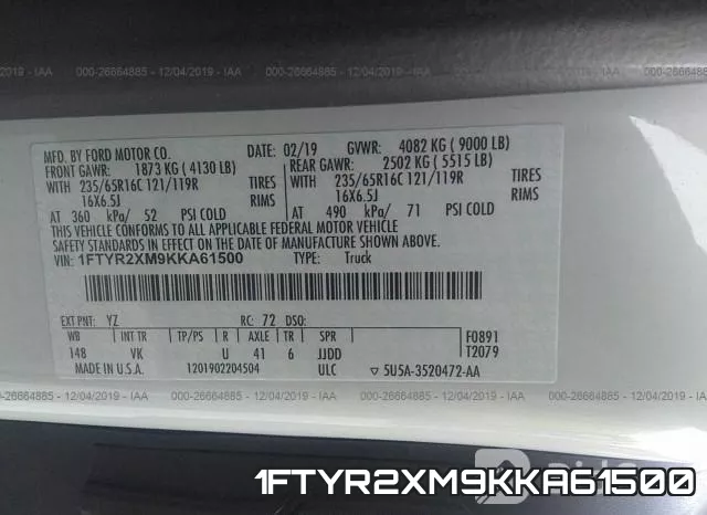 1FTYR2XM9KKA61500 фото 10