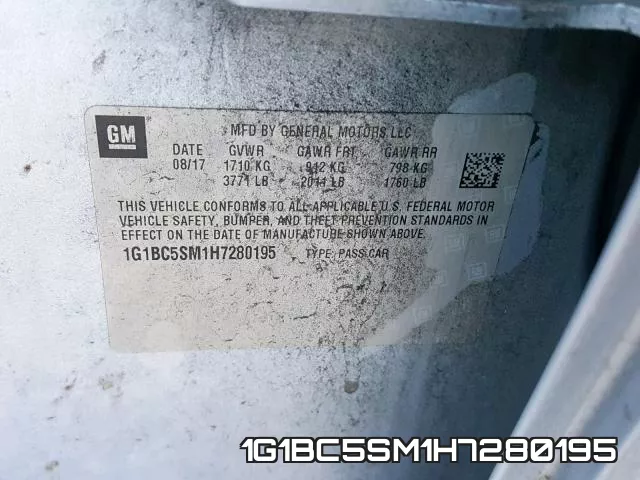 1G1BC5SM1H7280195 фото 2