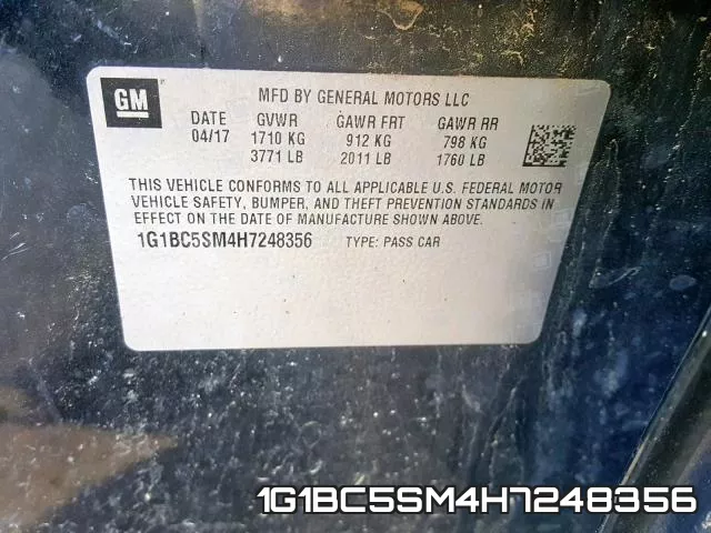 1G1BC5SM4H7248356 фото 2