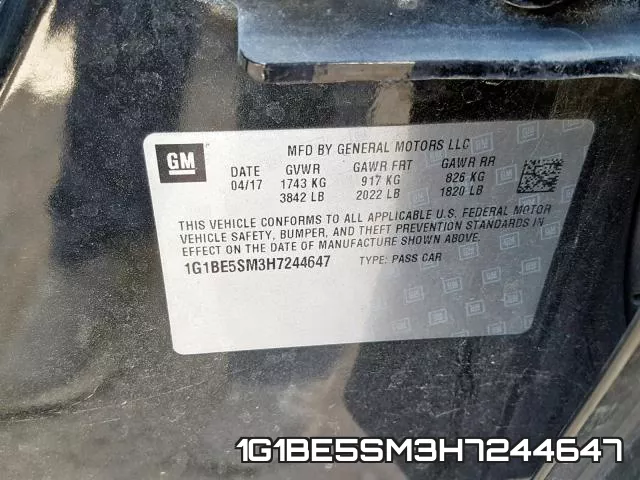 1G1BE5SM3H7244647 фото 2