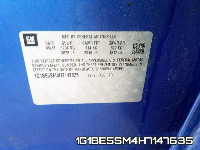 1G1BE5SM4H7147635 фото 2