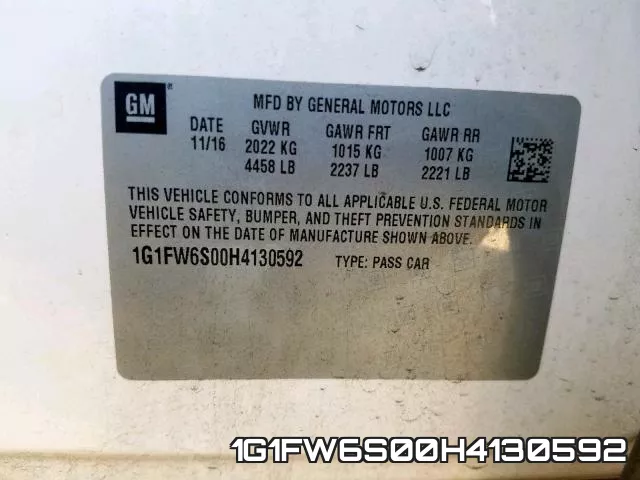 1G1FW6S00H4130592 фото 2