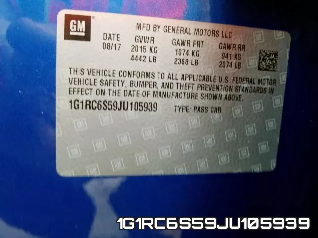 1G1RC6S59JU105939 фото 2