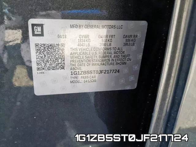 1G1ZB5ST0JF217724 фото 2