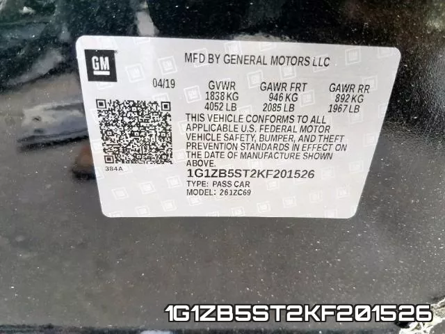 1G1ZB5ST2KF201526 фото 2