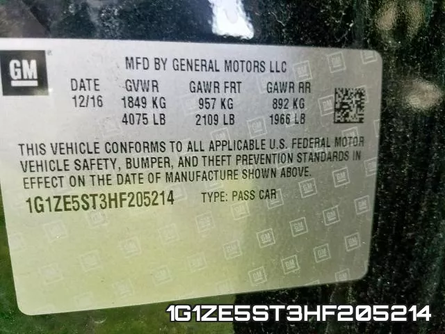 1G1ZE5ST3HF205214 фото 2