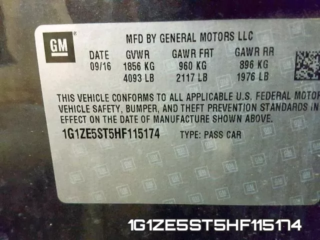 1G1ZE5ST5HF115174 фото 2