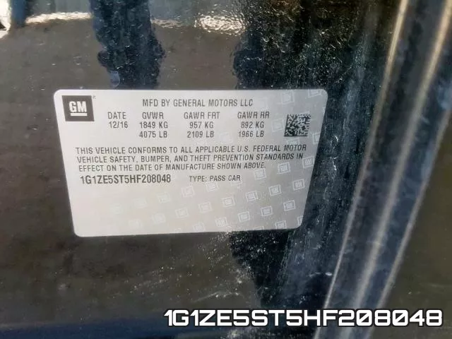 1G1ZE5ST5HF208048 фото 2