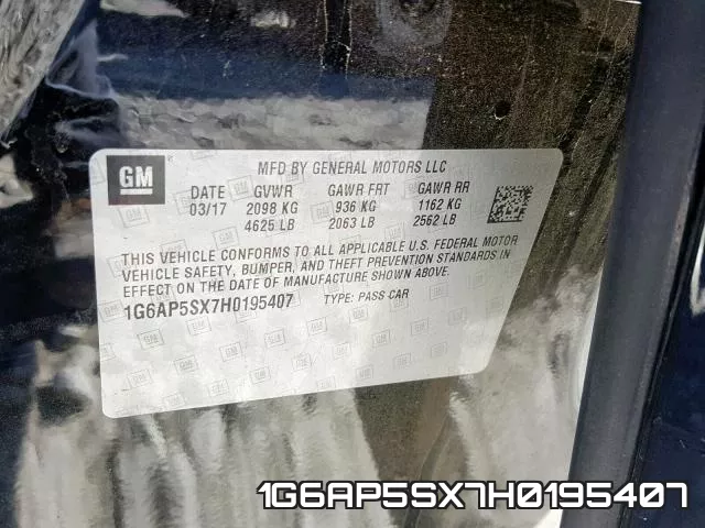 1G6AP5SX7H0195407 фото 2