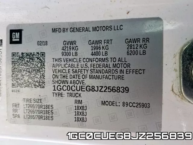 1GC0CUEG8JZ256839 фото 2
