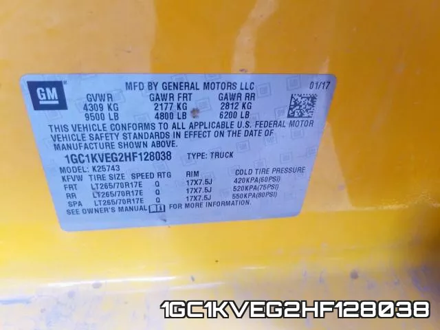 1GC1KVEG2HF128038 фото 2
