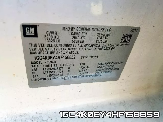 1GC4K0EY4HF158859 фото 2