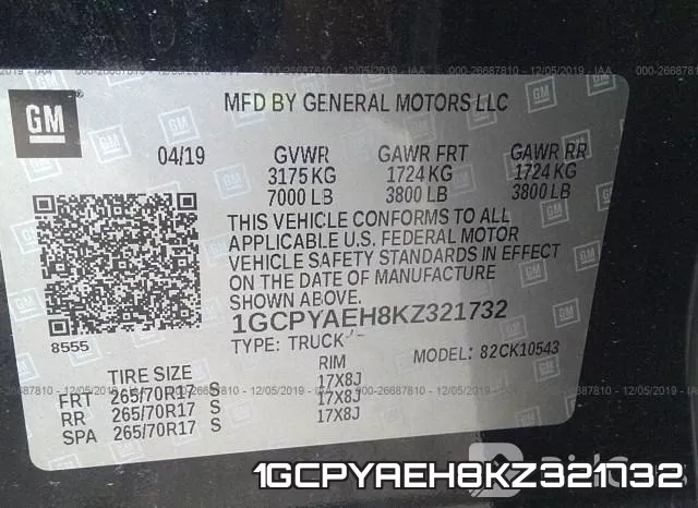 1GCPYAEH8KZ321732 фото 10