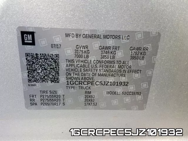 1GCRCPEC5JZ101932 фото 2