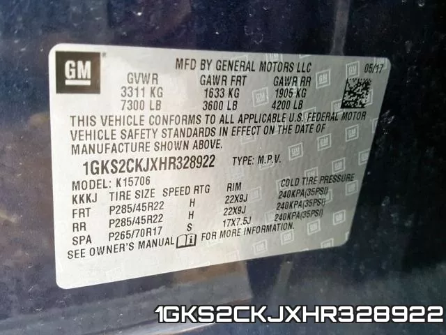 1GKS2CKJXHR328922 фото 2