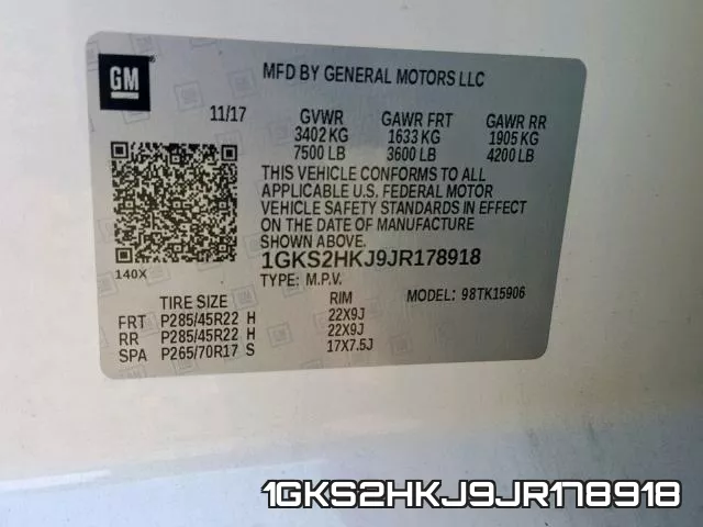 1GKS2HKJ9JR178918 фото 2