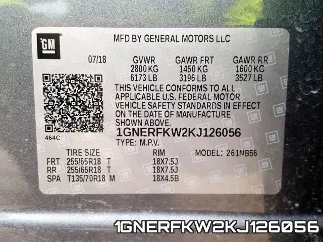1GNERFKW2KJ126056 фото 2