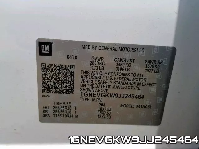 1GNEVGKW9JJ245464 фото 2