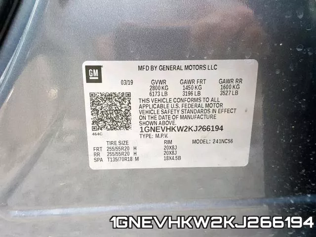 1GNEVHKW2KJ266194 фото 2