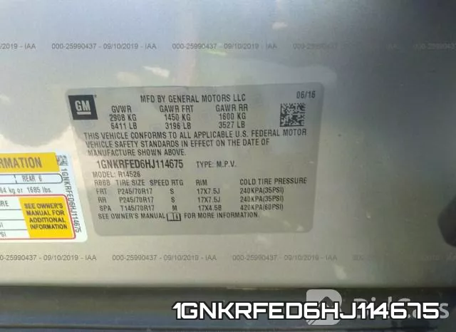 1GNKRFED6HJ114675 фото 10