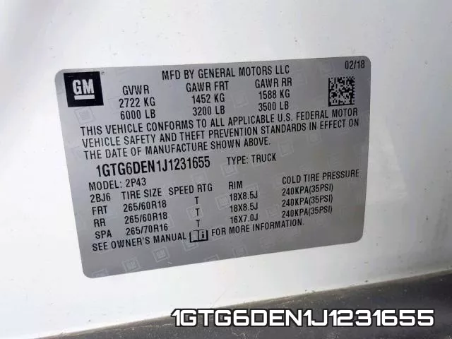 1GTG6DEN1J1231655 фото 2