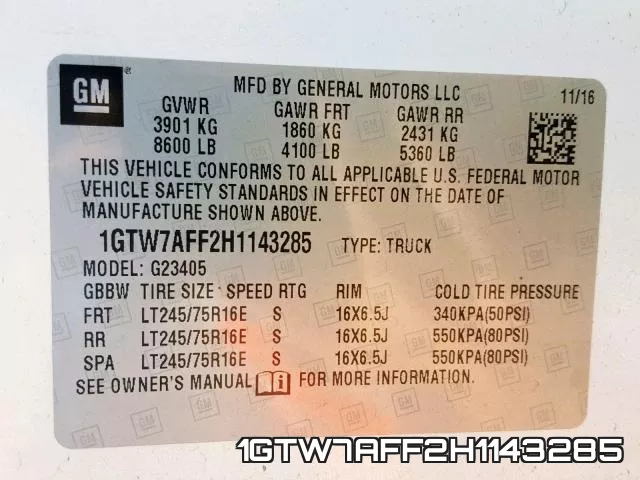 1GTW7AFF2H1143285 фото 2