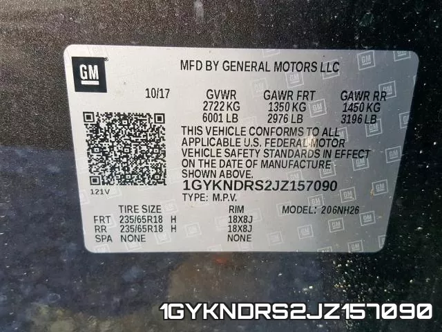 1GYKNDRS2JZ157090 фото 2