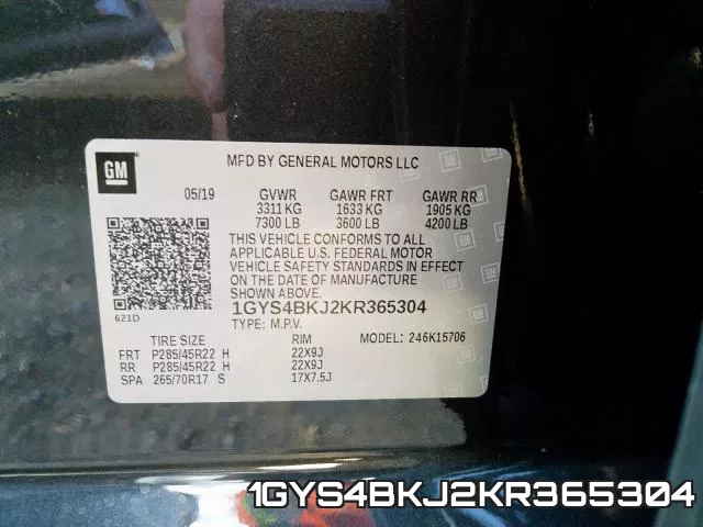 1GYS4BKJ2KR365304 фото 2