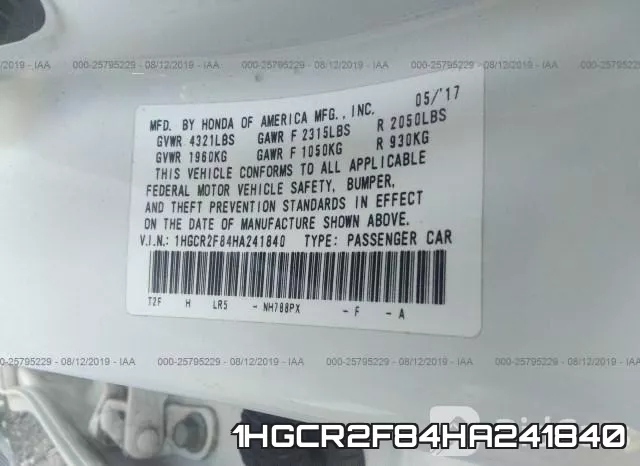 1HGCR2F84HA241840 фото 10