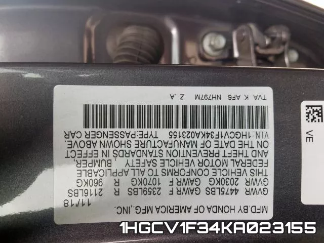 1HGCV1F34KA023155 фото 2