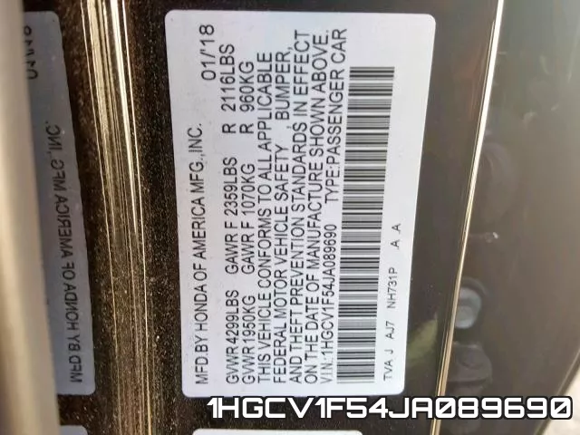 1HGCV1F54JA089690 фото 2