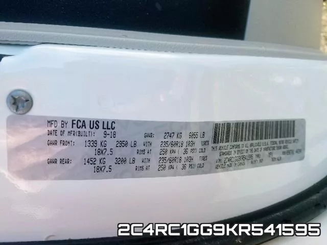 2C4RC1GG9KR541595 фото 2