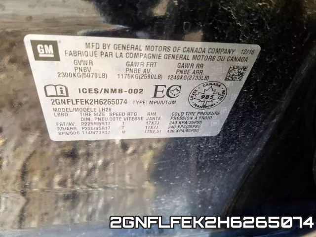 2GNFLFEK2H6265074 фото 2