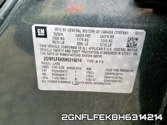 2GNFLFEK8H6314214 фото 2