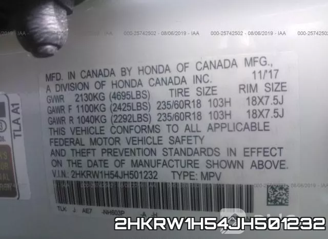 2HKRW1H54JH501232 фото 10