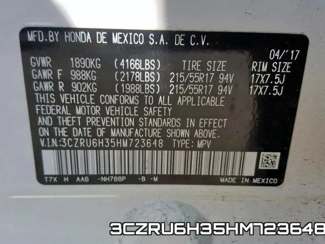 3CZRU6H35HM723648 фото 2