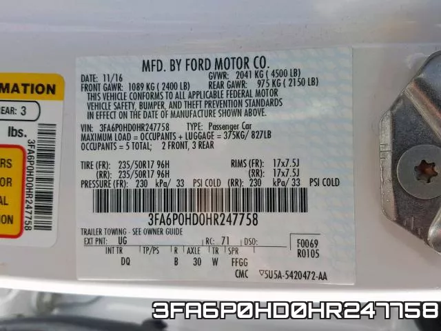 3FA6P0HD0HR247758 фото 2