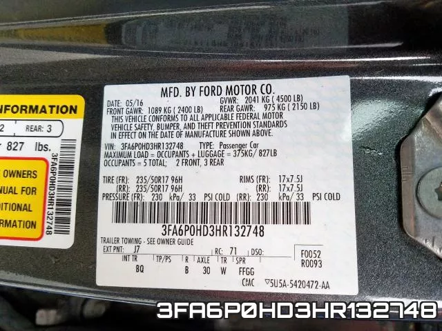 3FA6P0HD3HR132748 фото 2