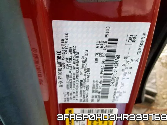 3FA6P0HD3HR339768 фото 2