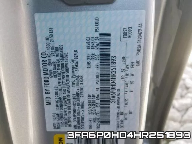 3FA6P0HD4HR251893 фото 2