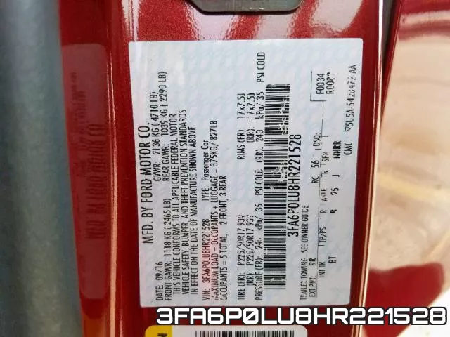 3FA6P0LU8HR221528 фото 2