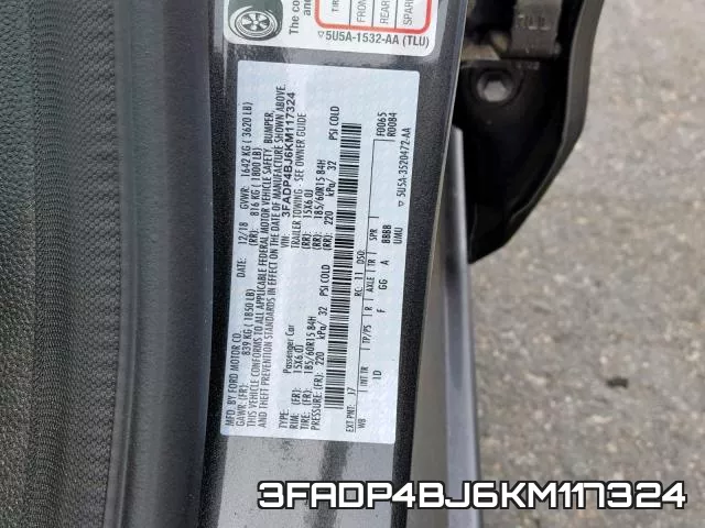 3FADP4BJ6KM117324 фото 2