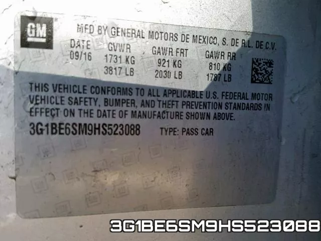 3G1BE6SM9HS523088 фото 2