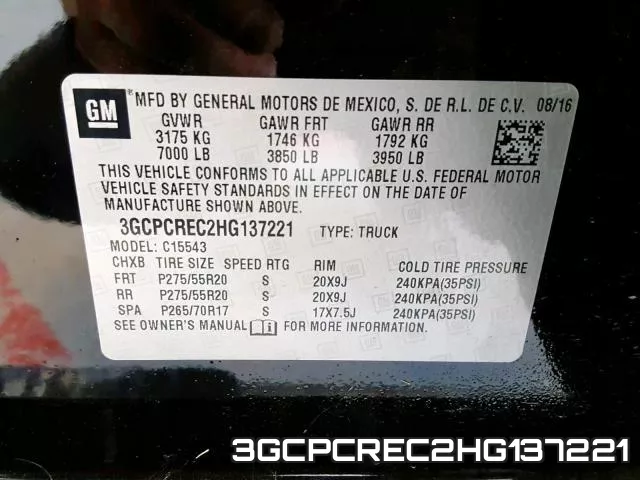 3GCPCREC2HG137221 фото 2