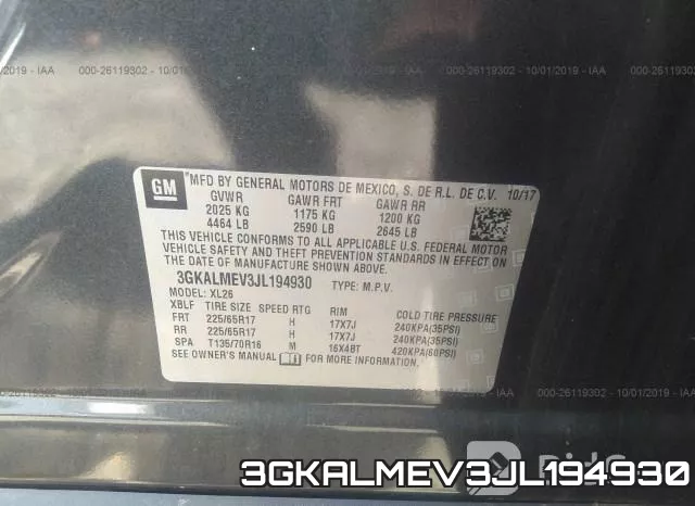 3GKALMEV3JL194930 фото 10