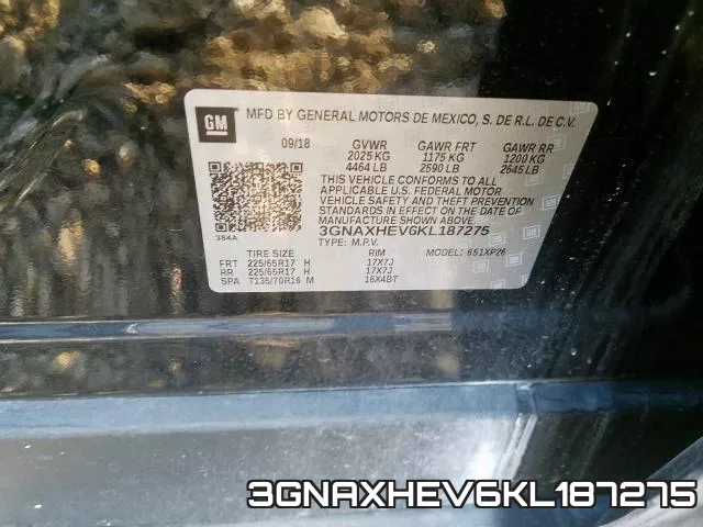 3GNAXHEV6KL187275 фото 2