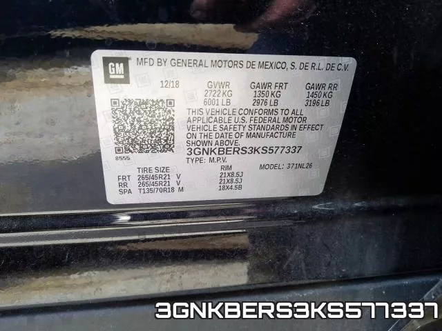 3GNKBERS3KS577337 фото 2