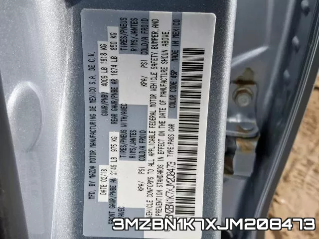3MZBN1K7XJM208473 фото 2